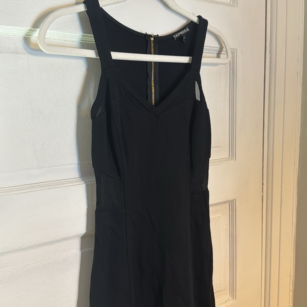 Express Black Sheath Cocktail Dress with V-Neck